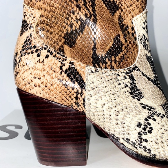 New Schutz Panelled Snake Effect Cowboy Boots - Picture 8 of 10